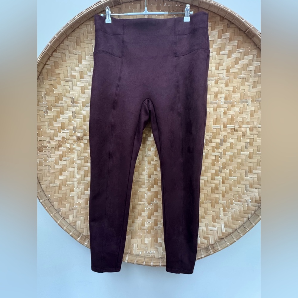 Spanx Faux Suede Brown Leggings